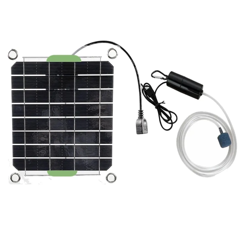 20W Fish Tank Pump Outdoor Aquarium Oxygen Pump 2A Working Current Efficient Operation Low Battery Alarm Monocrystalline Silicon