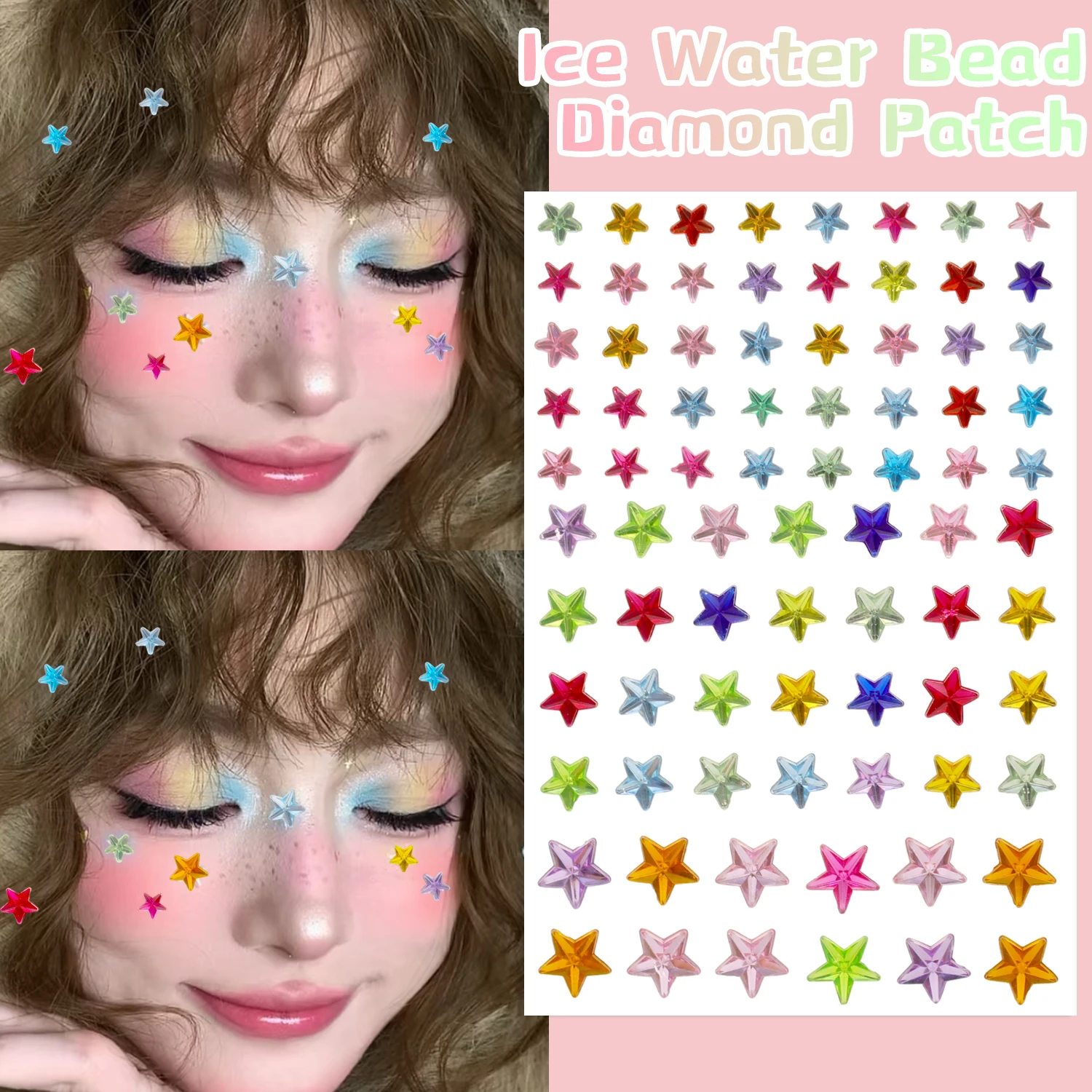 3D Star Face Eye Stickers Makeup Gems Festival Party Shiny Jewels Stickers Women Rhinestone Face Decorations Temporary Tattoos