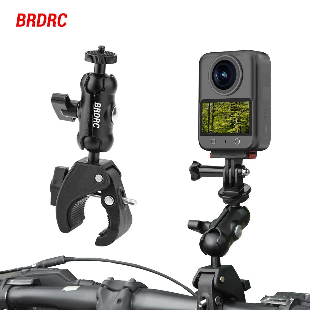

Flymile Camera Clamp Mount Bike Motorcycle Handlebar Mounts for DJI OSMO 360/Action 5 Pro Accessories 360 Ball Adjustable Holder