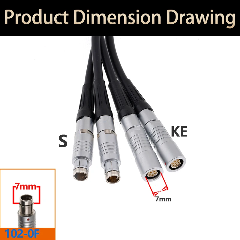 Fischer 102 0F S KE with cable, semi-circular positioning piece 2.3.4.5.7.9 pin, used for information audio and video connection