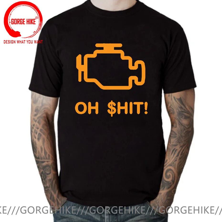 Check Engine T-Shirt Rennfahrer Petrol Head Fun Auto Liebe Racer Driver Car Printed Tee Shirt Casual Comfortable Camisetas Cool