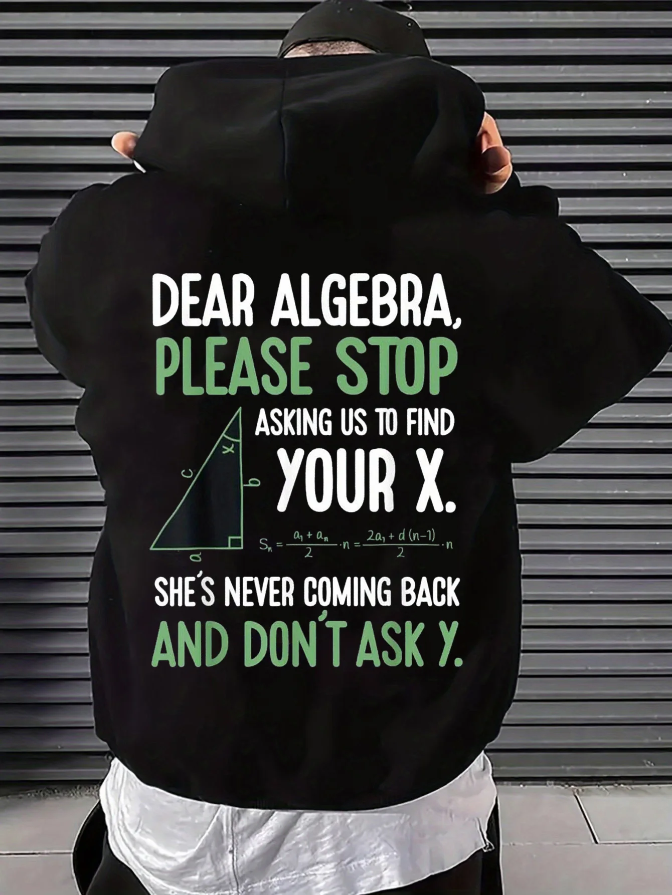 Men's Casual Hoodie, Algebra Humor Statement Graphic Design Loved by Math Enthusiasts, Large Size Long-Sleeve Pullover