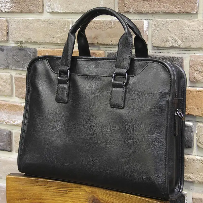 Men's Business Bag Briefcase Tote Cross-shoulder Diagonal Casual Travel Bag 13-14 Inch Laptop File Bag