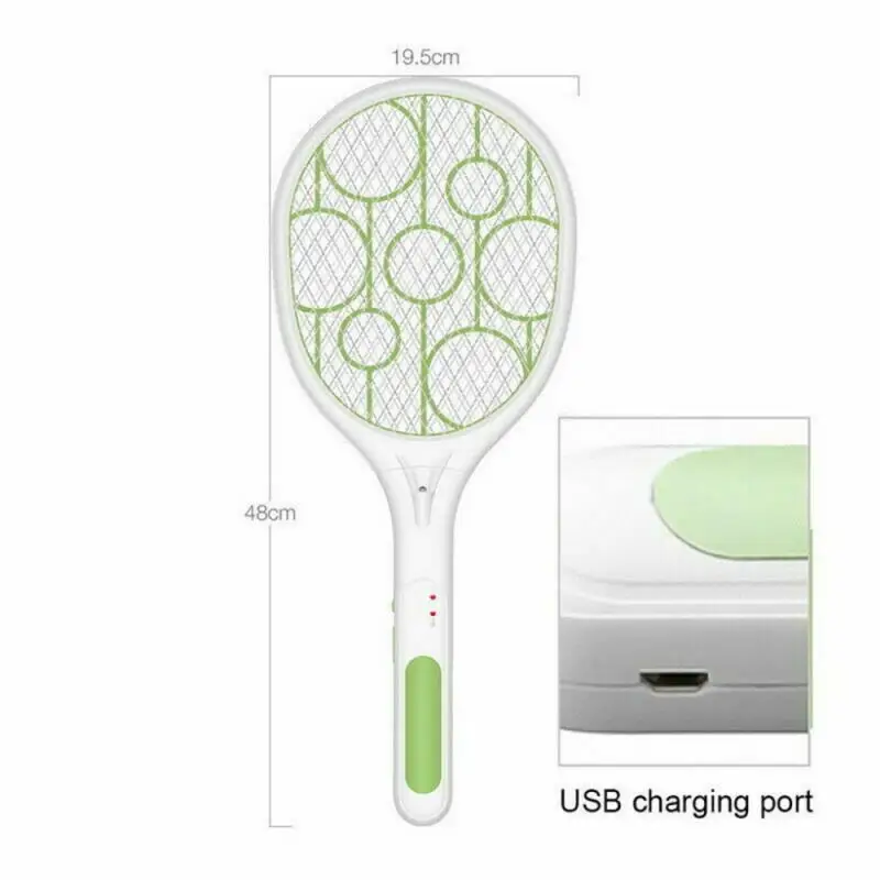 Electric Repeller Bug Racket Wireless Long Handle Tool Bug Zappers Mosquito Killer Triple Battery Power Fly Swatter Pest