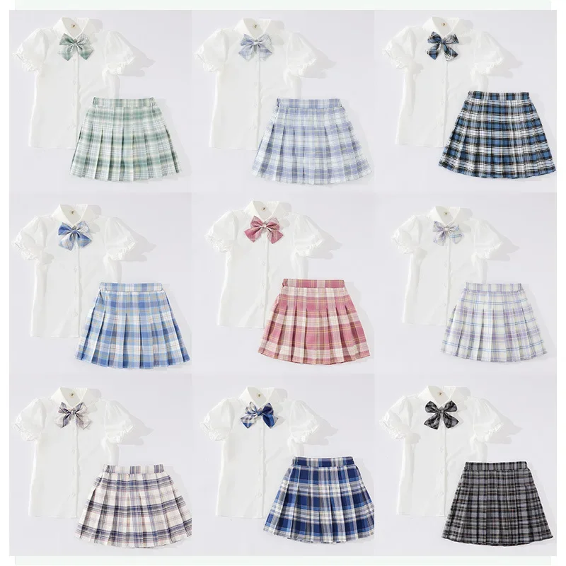 Kid Pink JK Sailor Dress 3PCS Girl Japanese Korean Orthodox School Uniform Cute Pleated Skirt Short Sleeve Kawaii Suit Anime COS