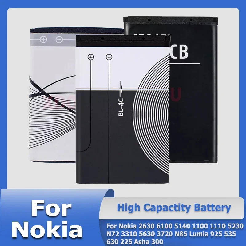 

10pcs/Lot New High Quality Battery For Nokia N72 3310 5630 3720 N85 2630 6100 5140 1100 1110 5230 Asha 300 Lumia 925 535 630 225