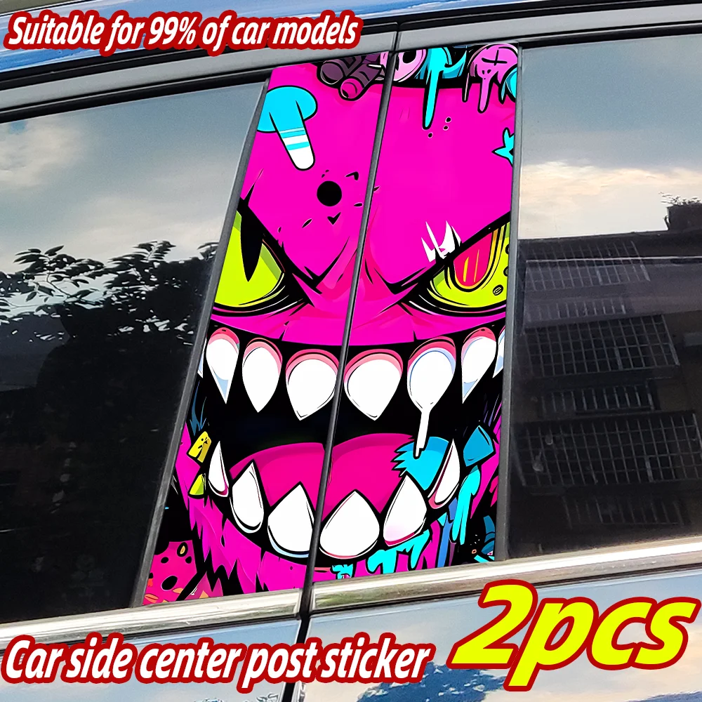 

Graffiti Devil Car Stickers Auto B Pillar Waterproof Funny Decoration Cover Scratches Sunscreen Car Doors Pillar Vinyl Decals