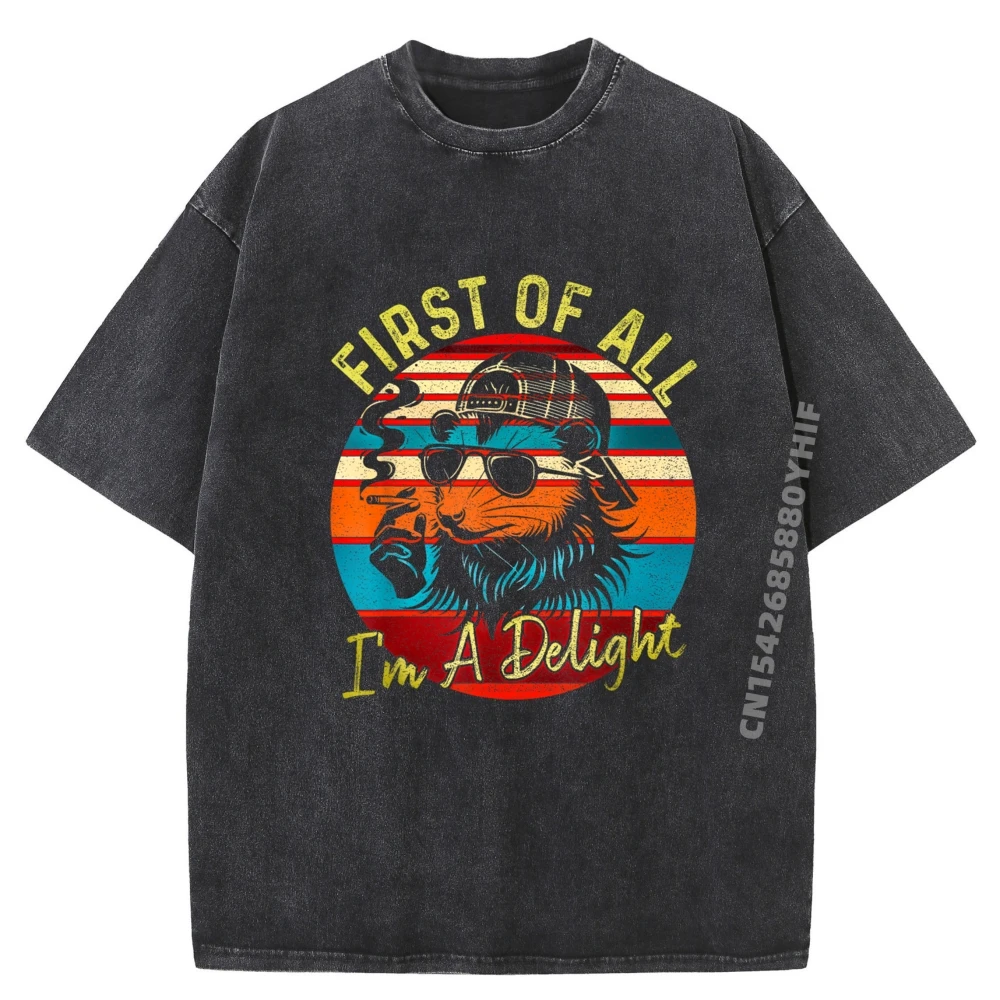 

First Of All I M A Delight Sarcastic Angry Opossum Possum Camisas Basicas Hombre Роскошная одежда Мужская рубашка с иллюстрацией