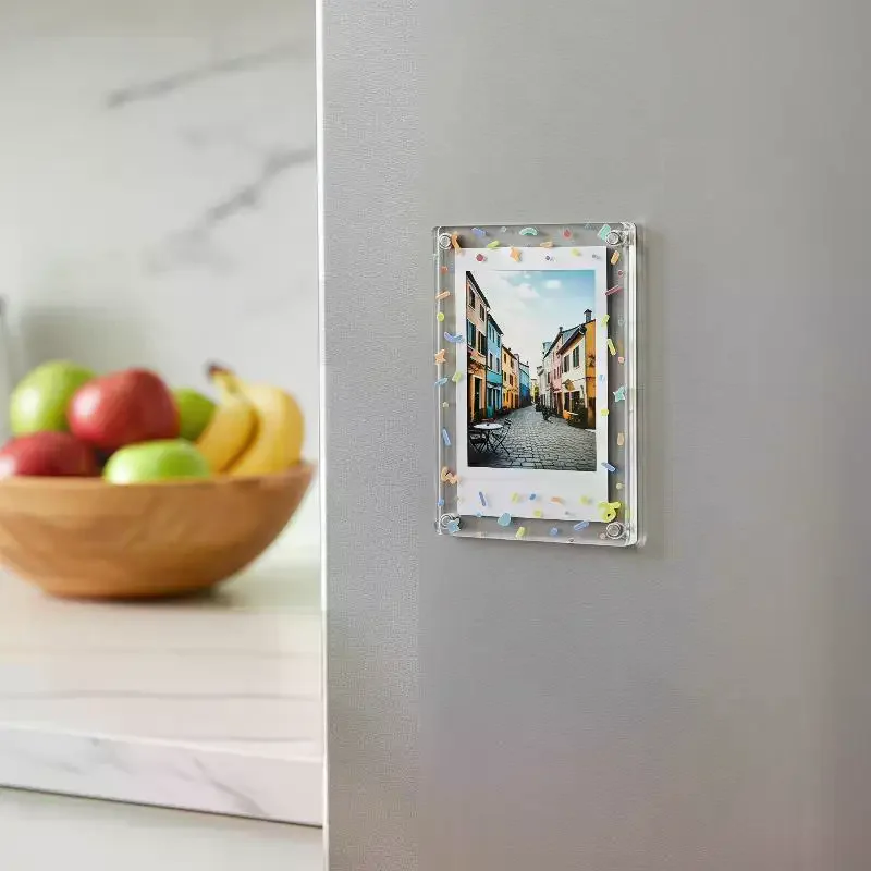 Suitable For Mini 3-inch Photo Magnetic Star Wave Dot Pattern Photo Frame, Refrigerator Sticker, Valentine's Day Gift