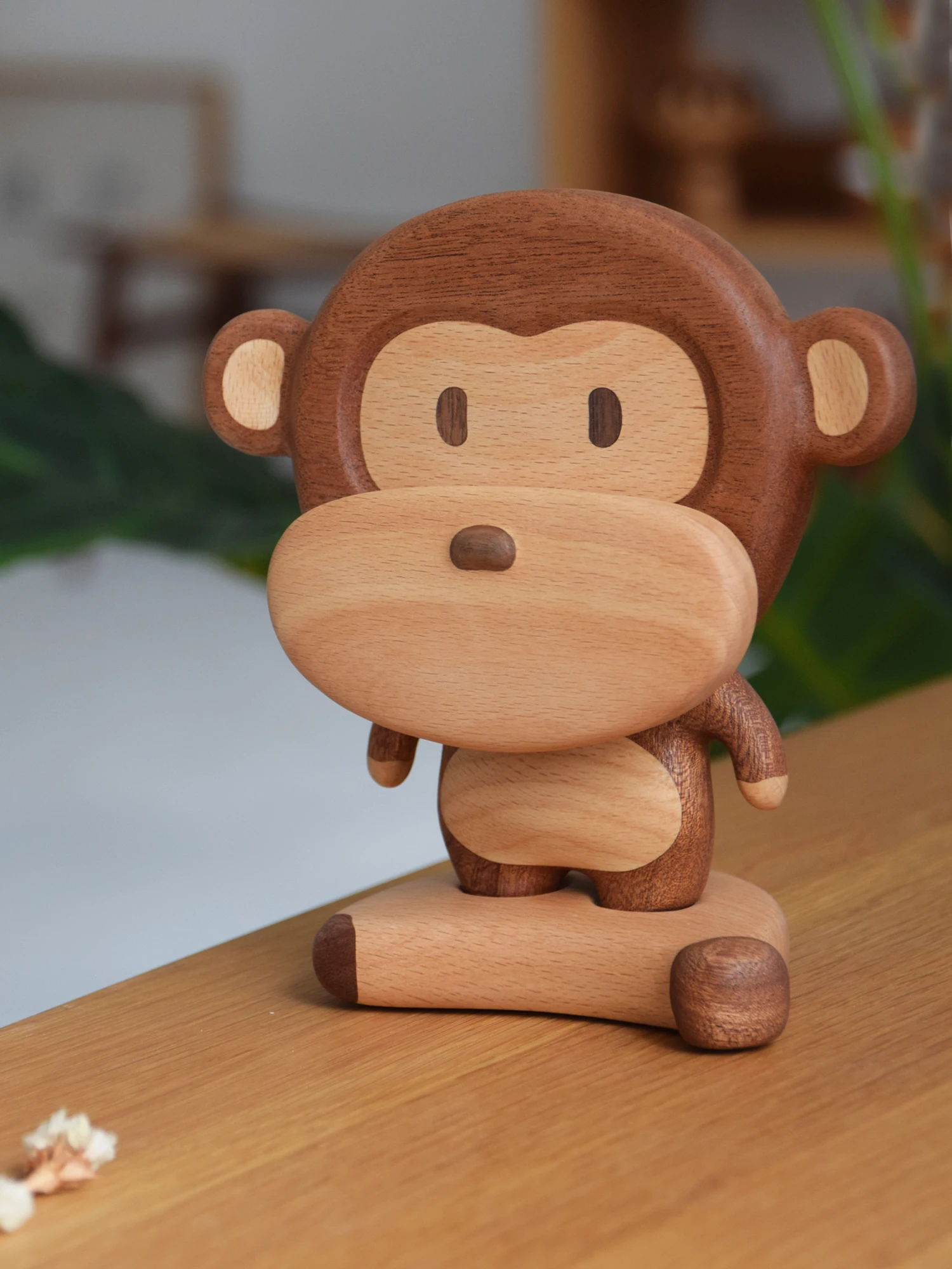 

Подставка для телефона Mu Wu Little Monkey: регулируемая, многофункциональная, милая, деревянная, настольная, с дизайном в виде банана