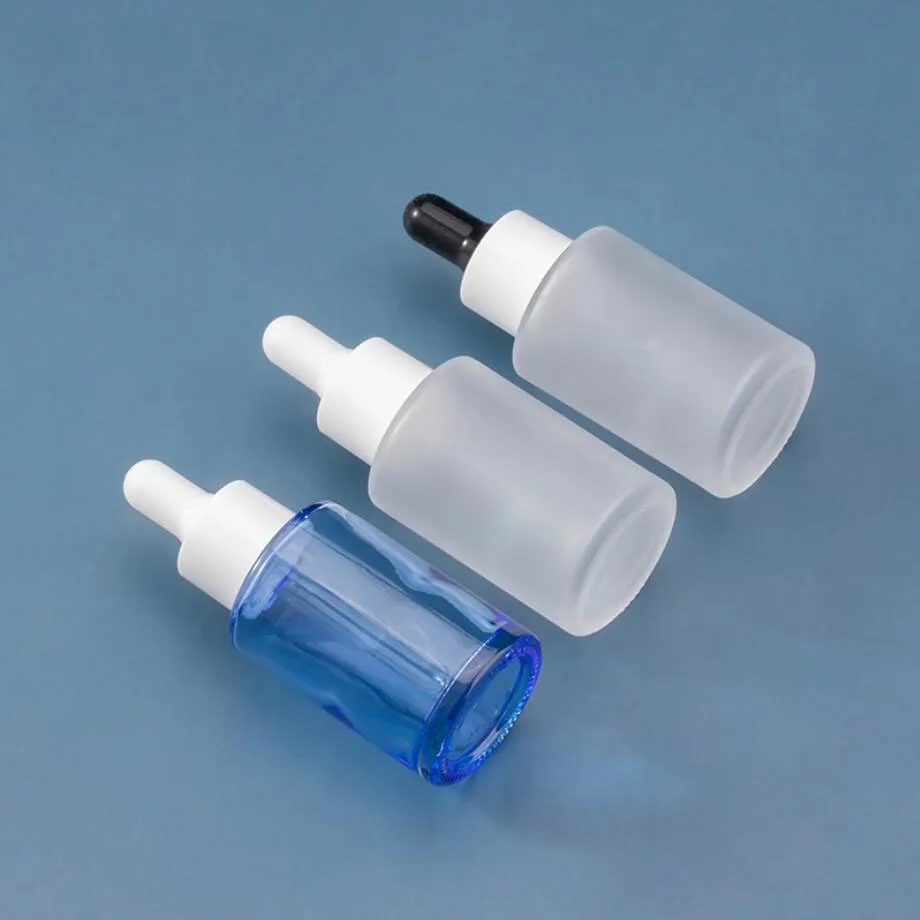 30ML frosted/clear/blue glass bottle serum/essence/ /water liquid dropper bottle cosmetic packing