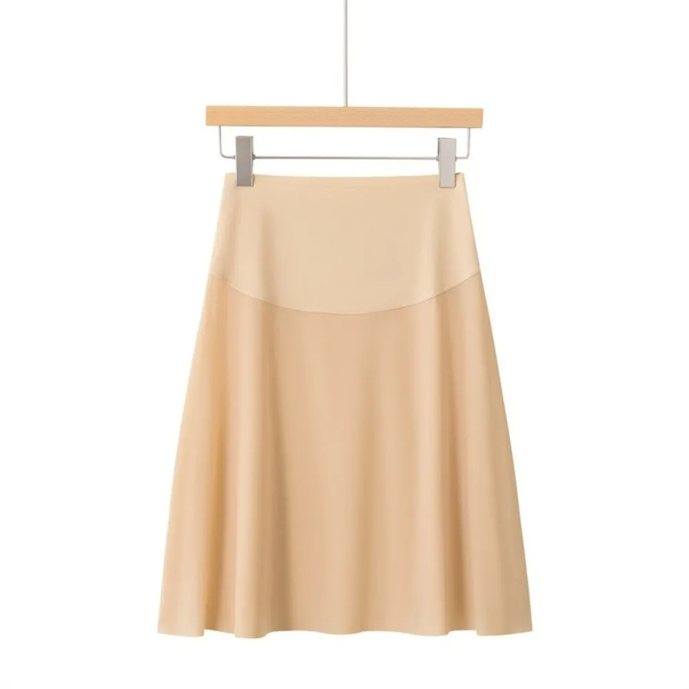 High Waist Half Slip Underskirt Ice Silk Material Ultra Thin Seamless Slip Skirt Anti-See-Through Seamless Ice Silk Slip