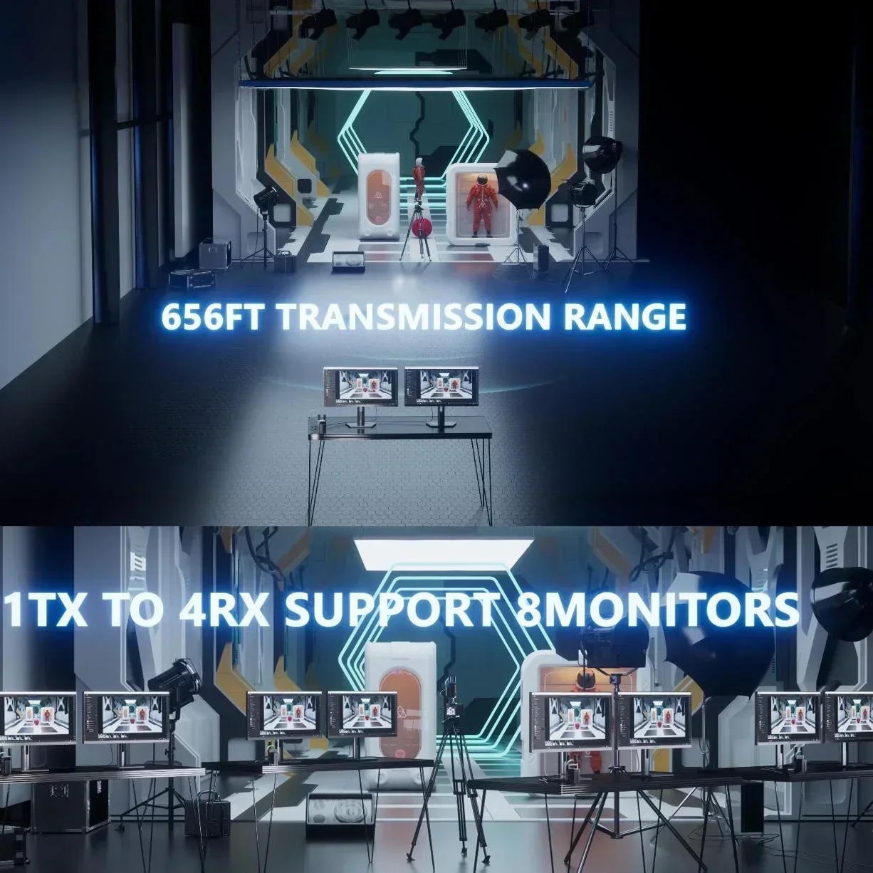 4k двойной HDMI беспроводной удлинитель передачи аудио и видео передатчик и приемник поддержка аккумулятора свадебная камера прямая трансляция