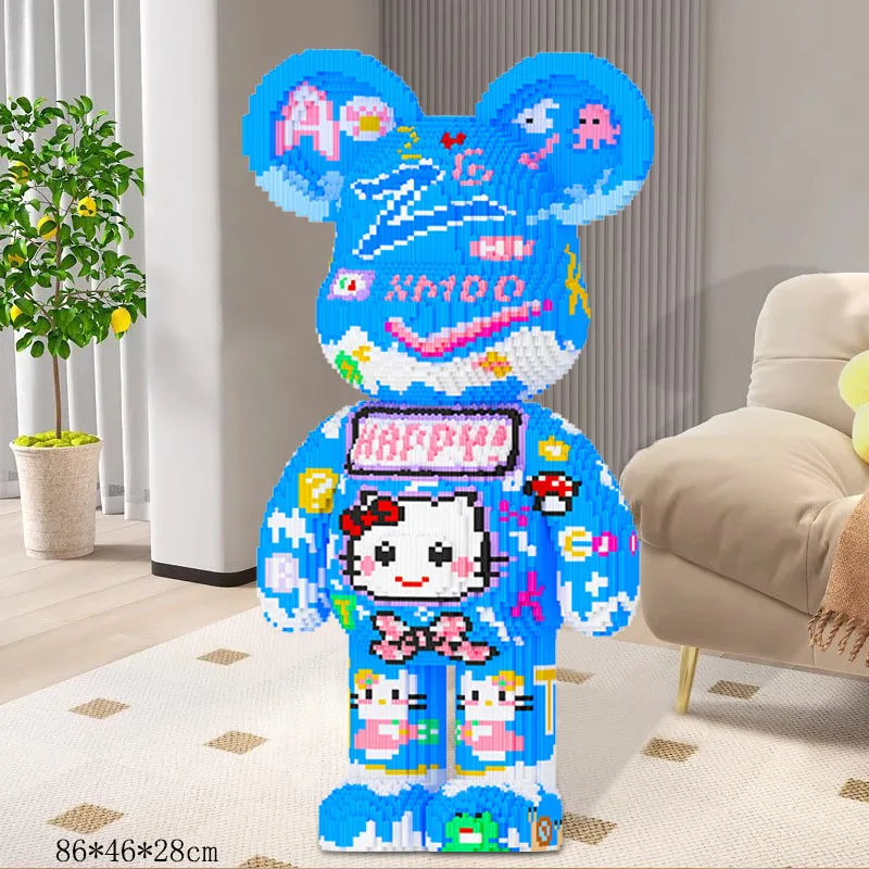 موضة الدب الكبير ماجيك بنة ملونة الدب نموذج تجميعها الطوب ثلاثية الأبعاد لتقوم بها بنفسك لعبة الديكور للأطفال هدية الكريسماس #3