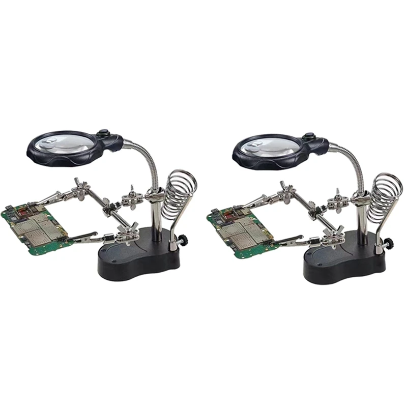 

Repair Auxiliary Clamp With LED Light Magnifying Glass Circuit Board Repair Welding Soldering Iron Stand