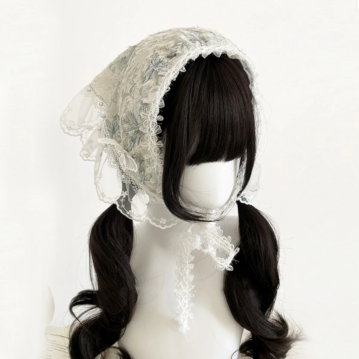 

Тяжелый, мечтательный, суперфейный трехмерный треугольный головной платок с кружевной отделкой и французской сладостью.