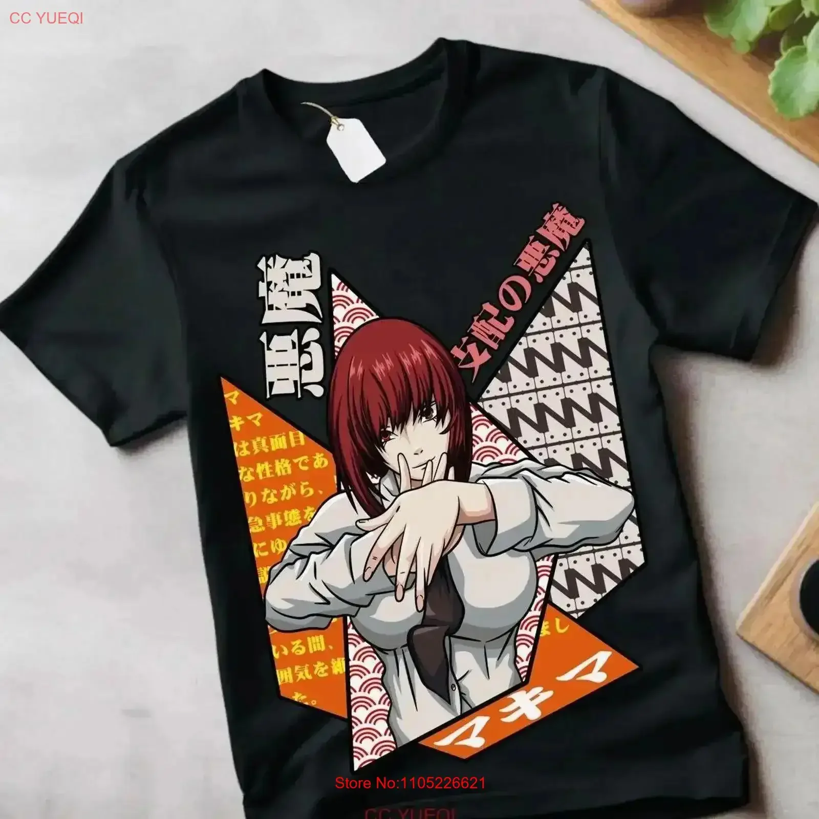 Футболка Nayuta «Человек с бензопилой» Denji Makima, аниме, манга, черная, все размеры, винтажный стираный слегка топ для повседневной носки, винтажная мужская одежда