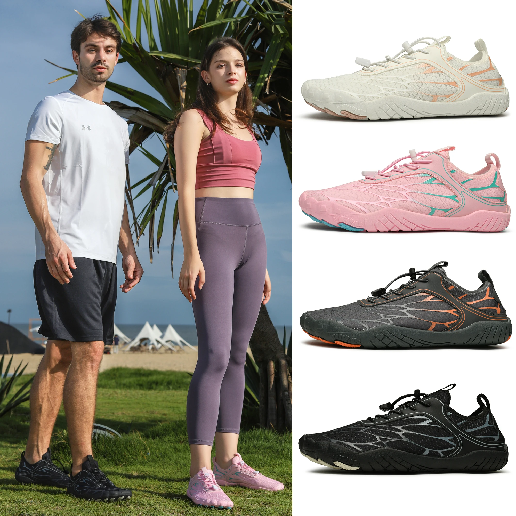 Aqua sapatos para homens mulheres descalços sapatos de água antiderrapante de secagem rápida ao ar livre praia upstream wading sapato de natação tênis unisex