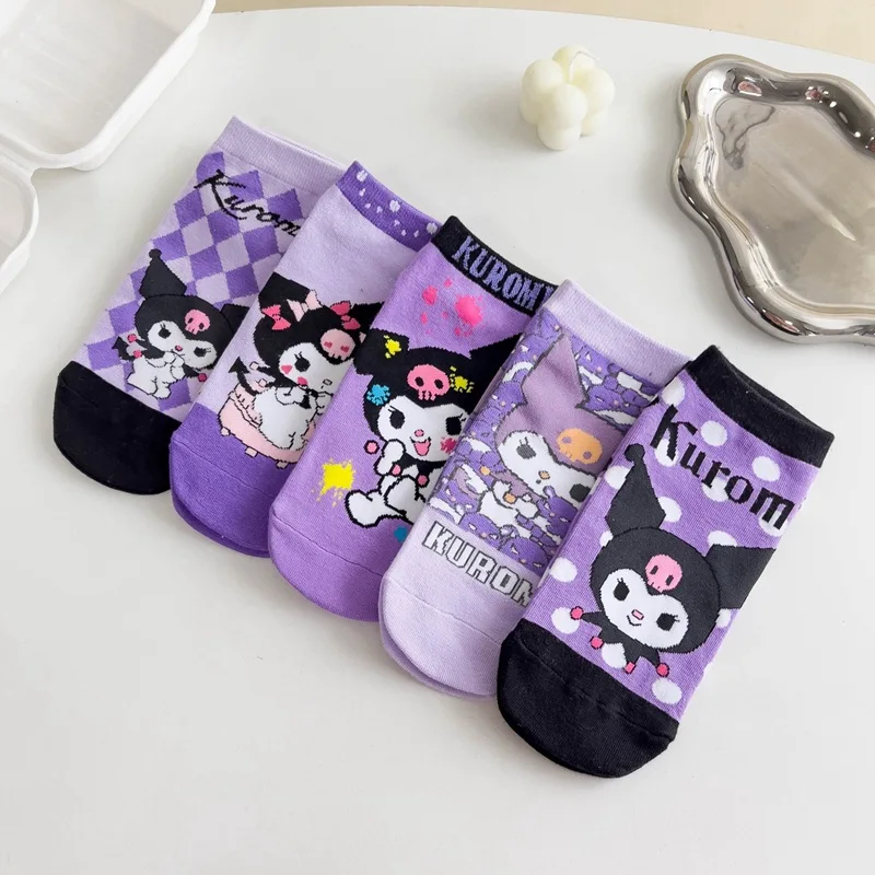 

Sanrio Socks Kuromi Japanese New Cartoon Socks Female Purple Cute Socks Korean Version 200N Female Ship Socks Cotton Socks