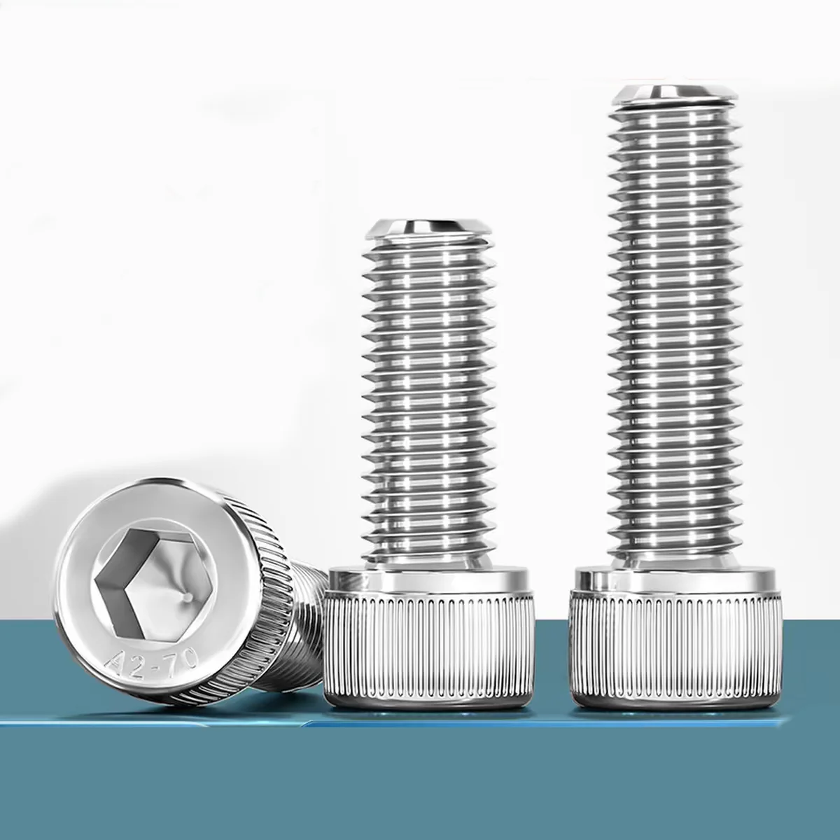 DIN912 Hex Socket Knurled Cap Head Bolts SUS304 A2 Stainless Steel Allen Key Screws 5/16