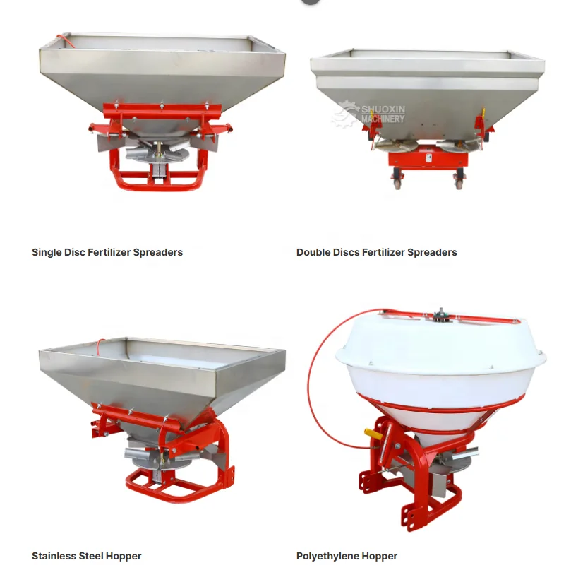 Factory Price 600kg 800kg 1500kg Tractor Mounted Stainless Steel Fertilizer Spreaders/Sand Fertilizer Spreading