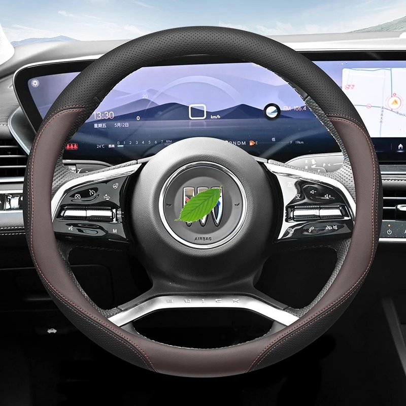 

Для Buick LaCrosse Avenir ультратонкий кожаный чехол на руль из наппа, четырехсезонный универсальный противоскользящий аксессуар для салона автомобиля