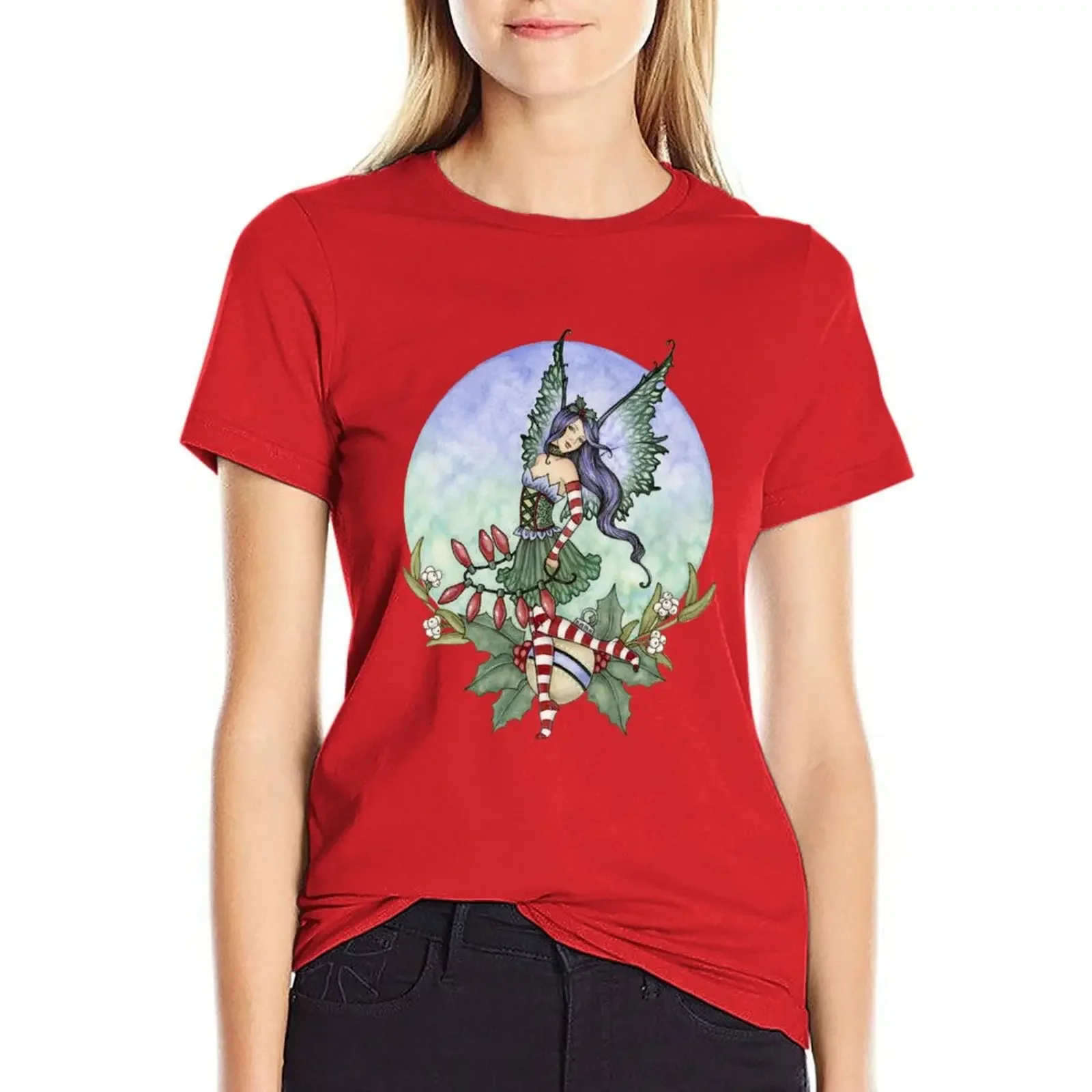 

Festive Fairy T-shirt Blouse hippie clothes cute clothes oversized t shirts for Women