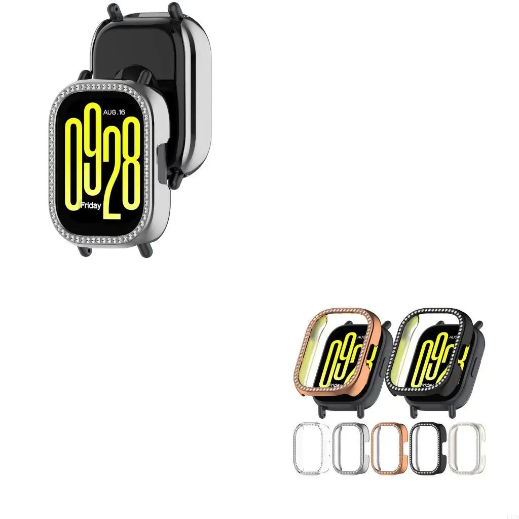 F42D Single Row Crystal Shell Antiscratch Guard Shockproof Cover Drop Resistant Housing for Watch 5 Active Indoor Outdoor Use