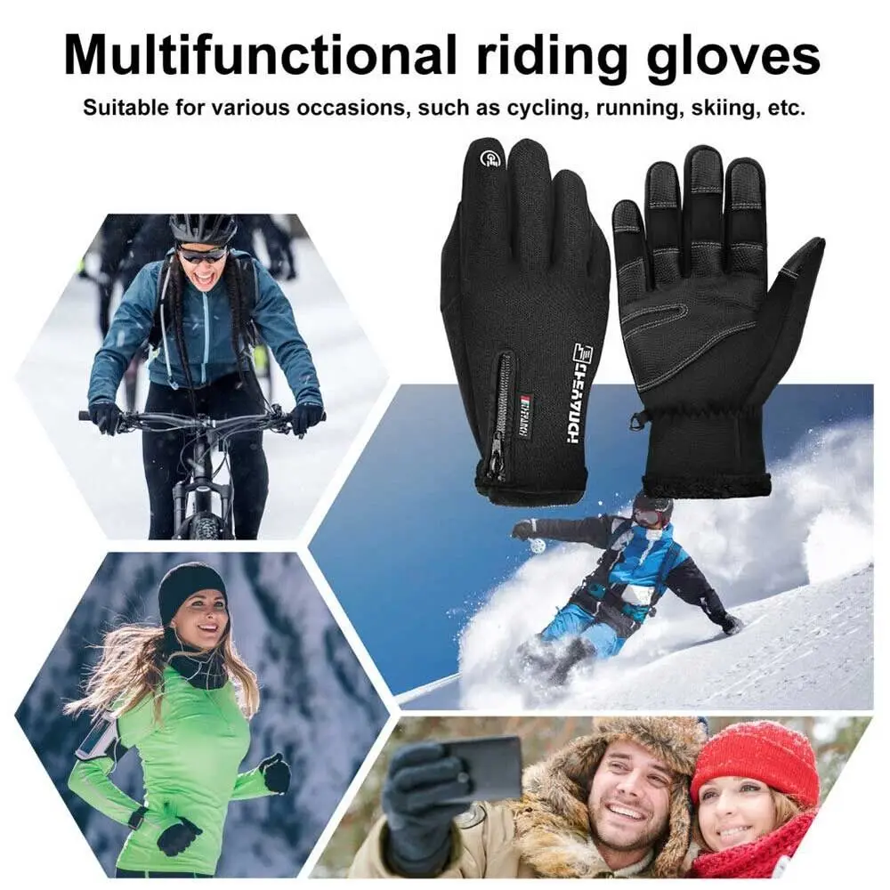 New USB Electric Heated Gloves Outdoor Sport Thicken Knitted Gloves Non-Slip Cycling Bike Mittens