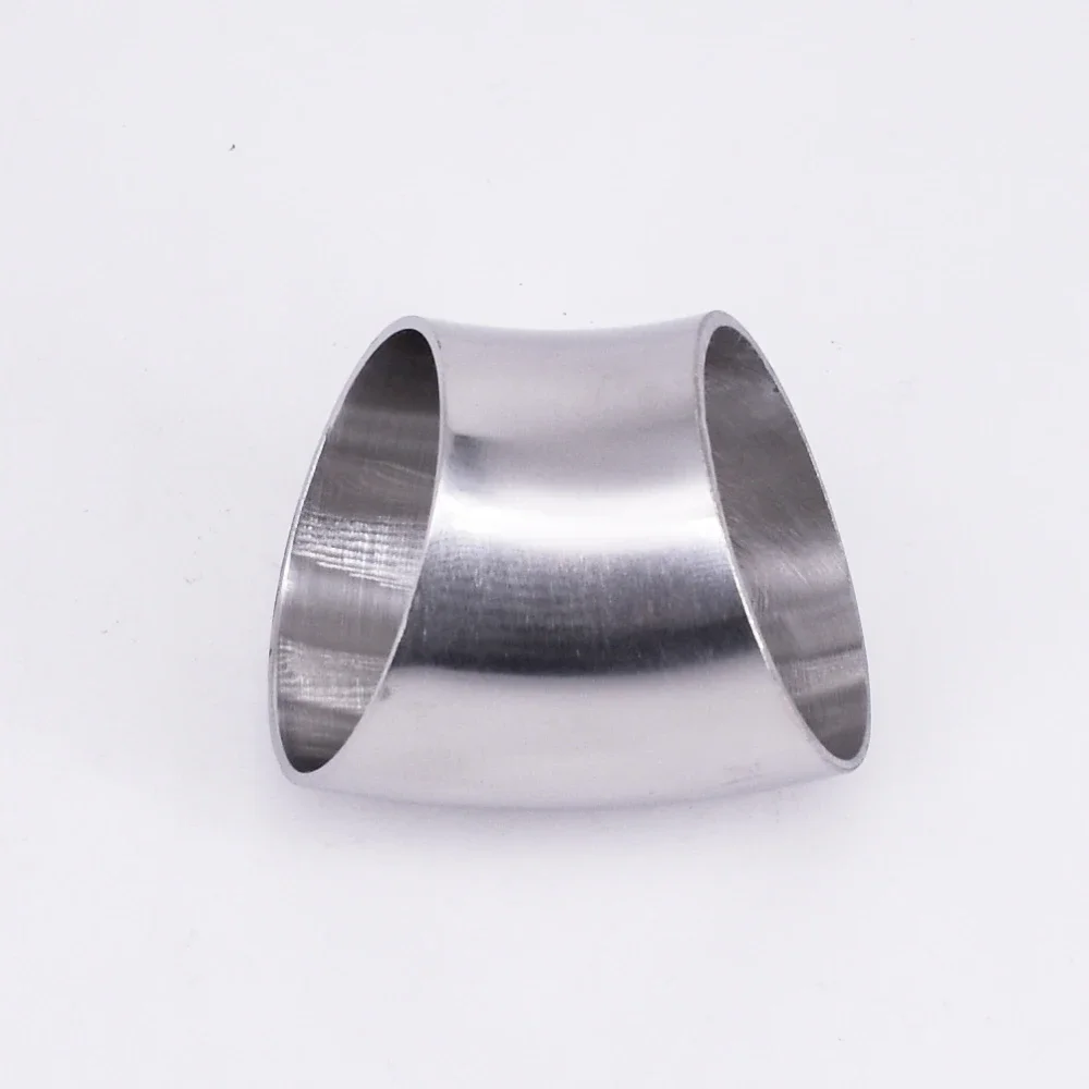45 mm 1-3/4 Zoll 1,75 Zoll Rohr-Außendurchmesser SUS 304 Edelstahl Sanitär-Stoßschweißen 45-Grad-Winkelverschraubung Home Brew Bier