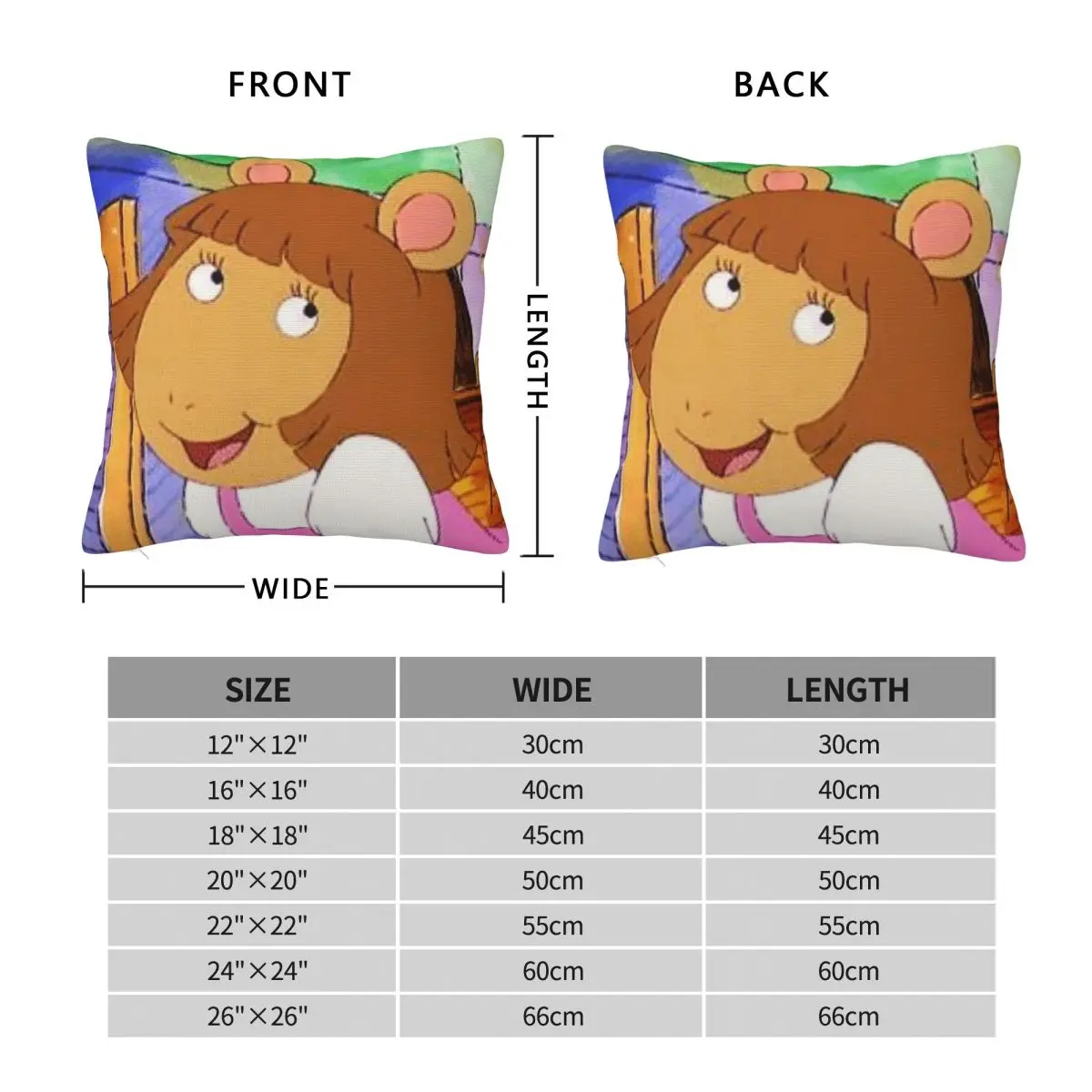 Arthur D.W. Read Square Pillowcase Polyester Linen Velvet Creative Zip Decor Throw Pillow Case Car