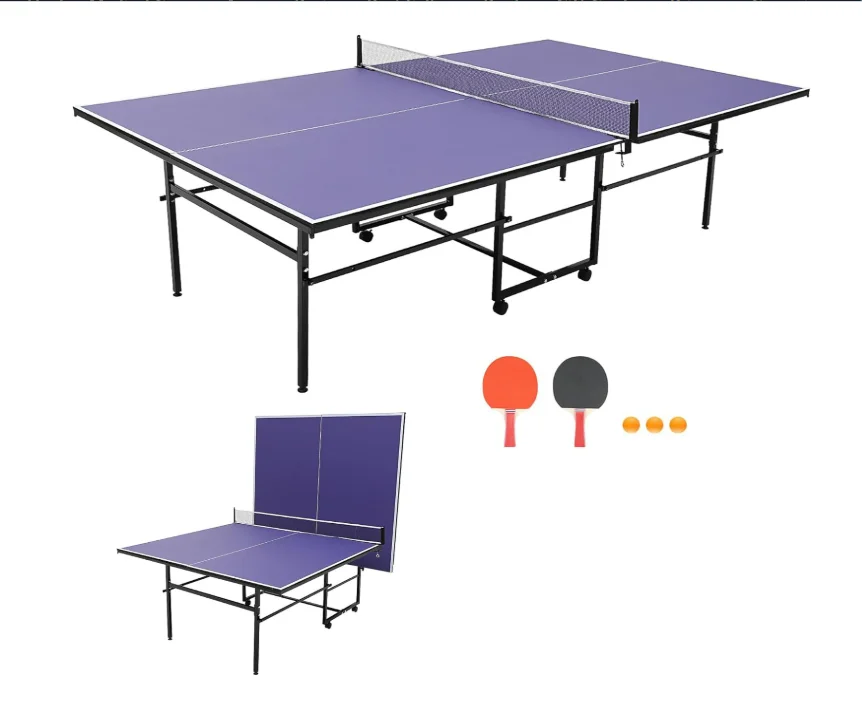 

Table Tennis Game Set Professional Outdoor Foldable Ping Pong Table with Waterproof Net for Adults/Teens,2 Paddles and 3 Ballspr