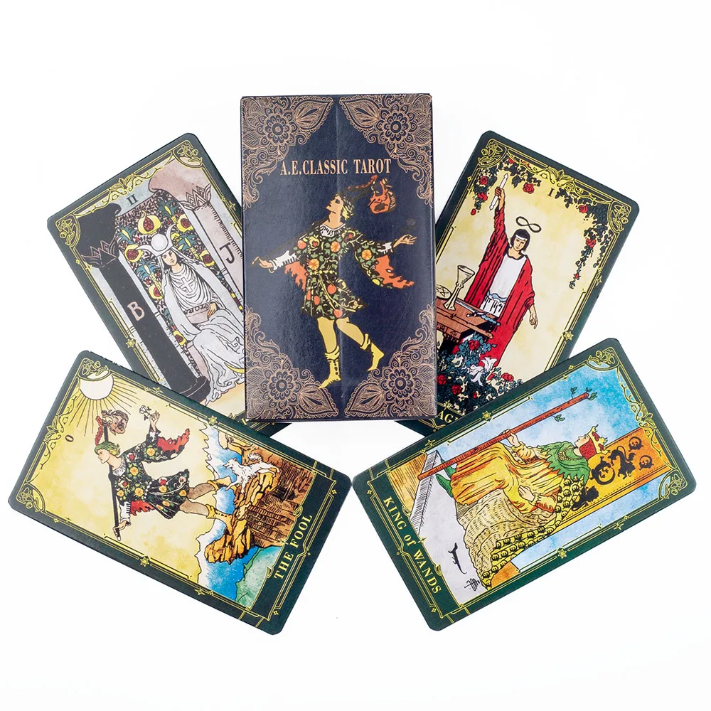 A.E.Classic Tarot Cards with Guidebook 10.3x6.1cm Color Edged Cards English Visions Divination Edition Oracle Deck Настільні ігри