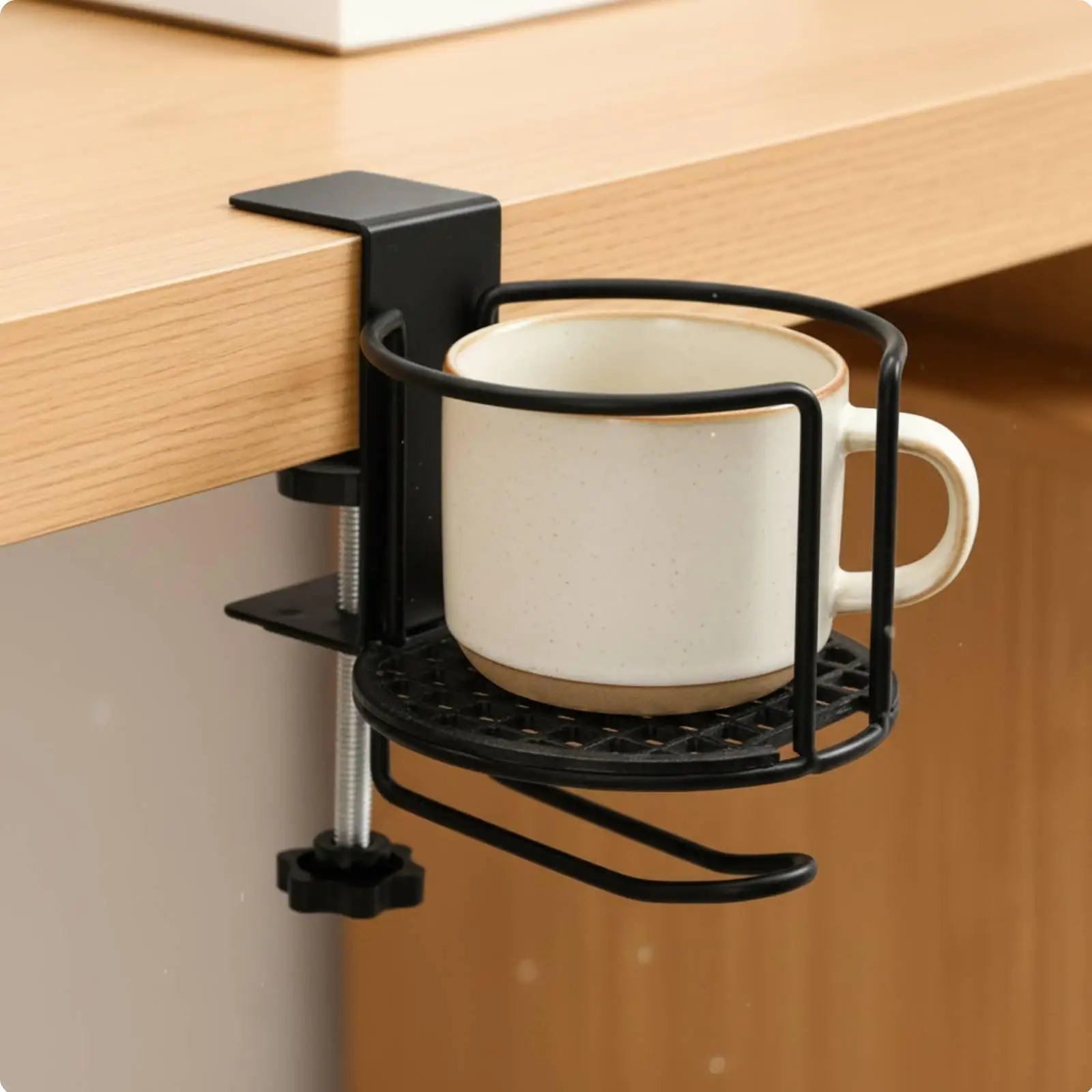 Desktop Holder Clamp on Cup Hook Spill Proof for Gaming Setup