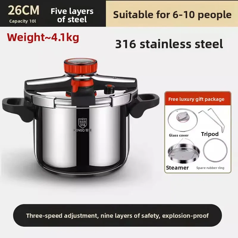 316 Stainless Steel Foldable Pressure Cooker Home Use Explosion Proof New Model Official Product Stainless Steel Pressure Cooker
