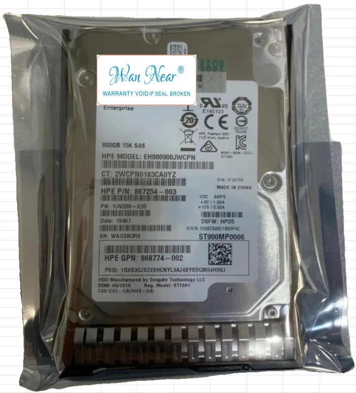 For HP 870759-B21 870795-001 900G SAS 15K 12G 2.5 G9 G10 HDD 900GB