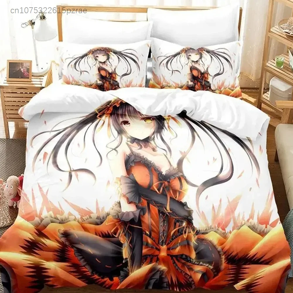 New Date A Live Tokisaki Kurumi Bedding Set Bedroom Soft Modern Bedspreads Comefortable Duvet Cover Quilt Cover And Pillowcase