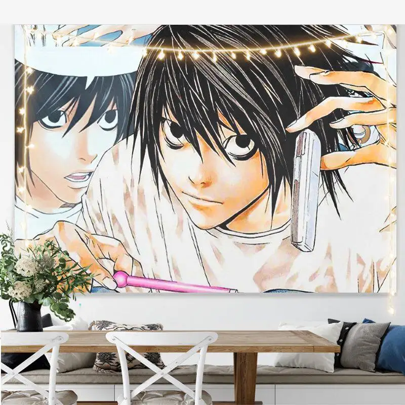 Neuer Japanischer Anime Death Note Druck Wandteppich Poster Schlafzimmer Hintergrund Wandkunst Heimdekoration