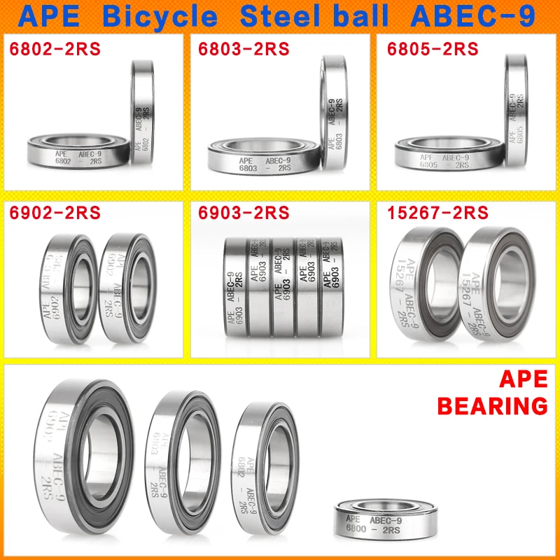 2pcs 6803-2RS 17x26x5 mm 6803 61803 -2RS bicycle hybrid ceramic bearings ABEC-9  2RS RS mountain bike bearings