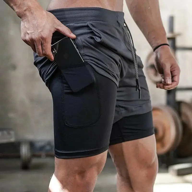 Pantaloncini da corsa sportivi da esterno di alta qualità Comodi e traspiranti da corsa Fitness Assorbimento del sudore Pantaloni a 3 punti ad