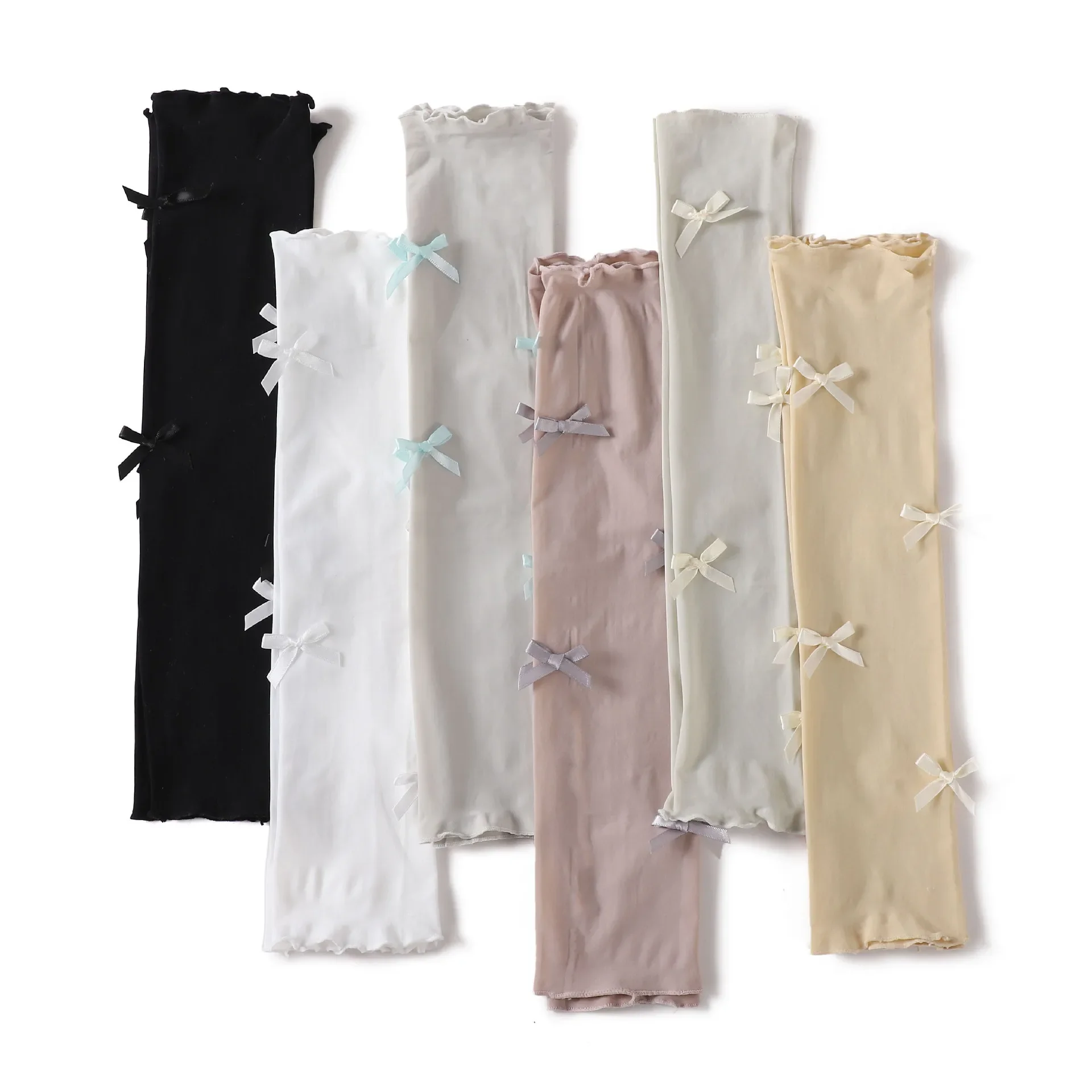 

Sunscreen Gloves Lady Fashion Bow Ice Silk Sleeves Thin Summer Long Multi-functional Resistant Breathable Driving Arm Protection