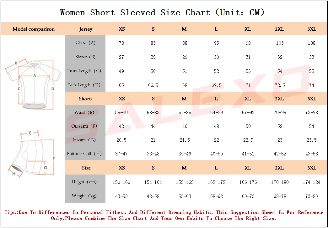 Salexo Cycling Jersey Set 2023 Women Summer Short Sleeve MTB Bike Cycling Clothing Maillot Ropa Ciclismo Uniform Kit Top Shirts