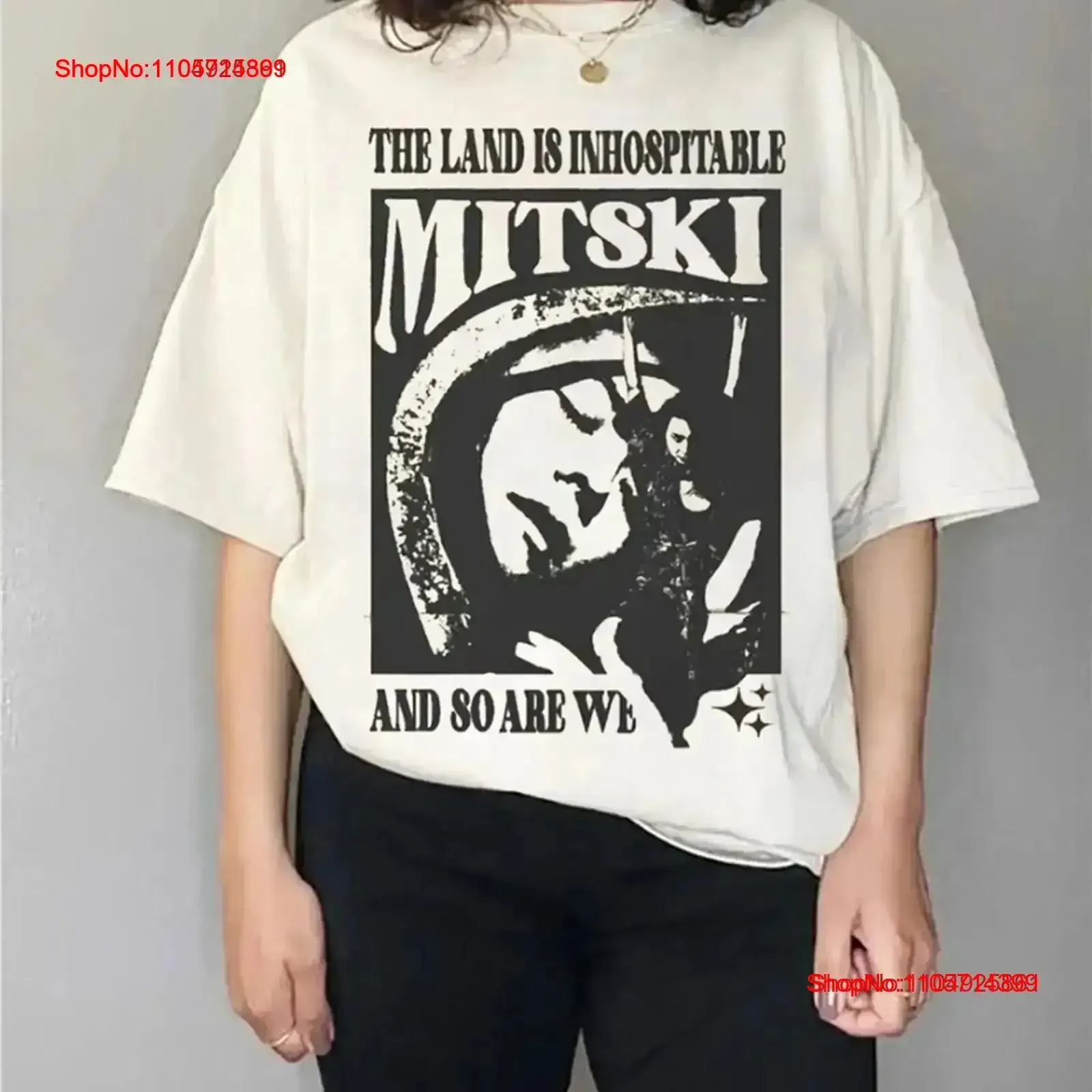 The land is inhospitable T Shirt Mitski Album Aesthetic inspired Last Words Of A Shoo ting Star vintage Washed Stretched Soft