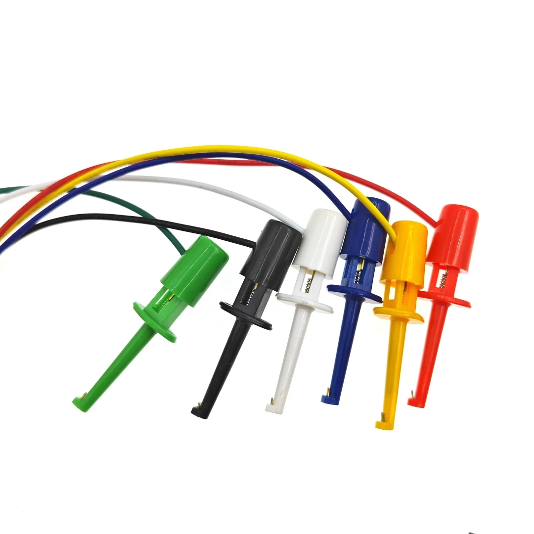 2pcs Color DuPont Wire Turn Test Hook Logic Analyzer Test Hook, Round Test Clip Connect Wire Hook 30cm