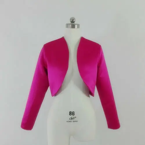 Long Sleeves Wedding Jacekt Satin 2025 Formal Party Bolero Bridal Shrug Women Cape Special Occasion Wrap custom made size/colors image 3