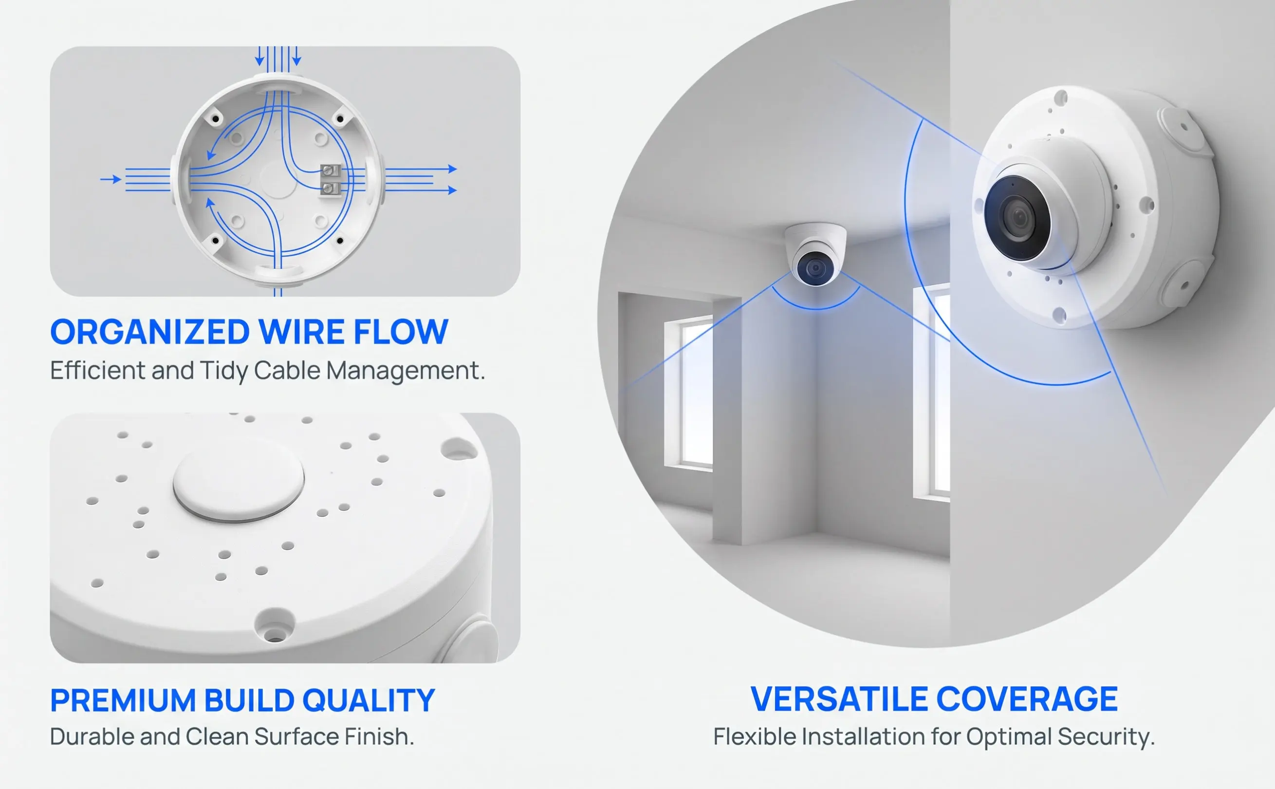 4Pcs Plastic Camera Junction Box Waterproof Outdoor Electrical Box for Security Cameras Dome Mounts Extension Cord Safety Cover