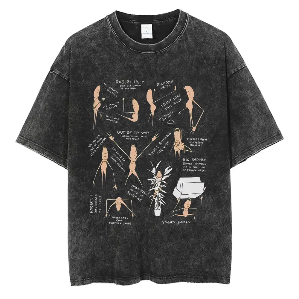 New Arrival Short Sleeved Round Neck Y2k Tshirt Washed Vintage Apparently It's Not Legal To Launder Marcus The Worm Funny Meme