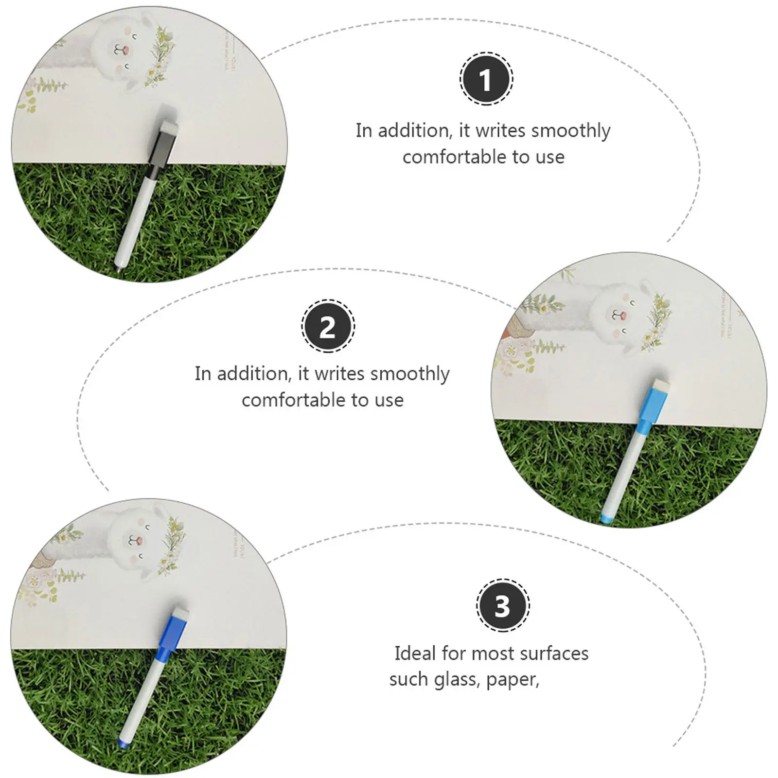 

45Pcs Waterproof Whiteboard Markers Non-Toxic Smooth Writing for Paper Plastic Glass School Office Use Whiteboard Markers
