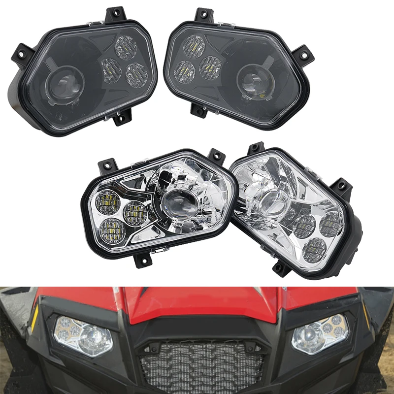 2 uds mano izquierda y derecha ATV POLARIS RZR Kit de faros LED H4 faro alto y bajo para POLARIS RZR 570 S 4 800 XP 900 Led