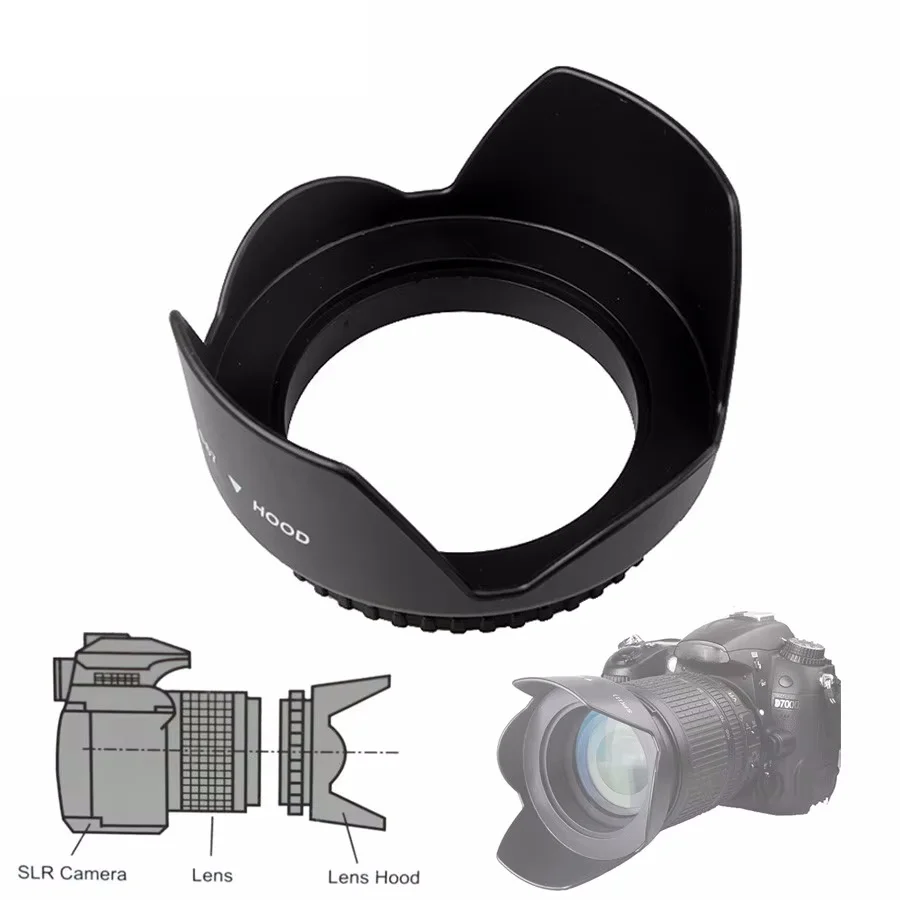 49mm 52mm 55mm 58mm 62mm 67mm 72mm 77mm Screwed Flower Petal Sunshade Lens Hood for Nikon Canon Sony Fuji Olympus DSLR Camera